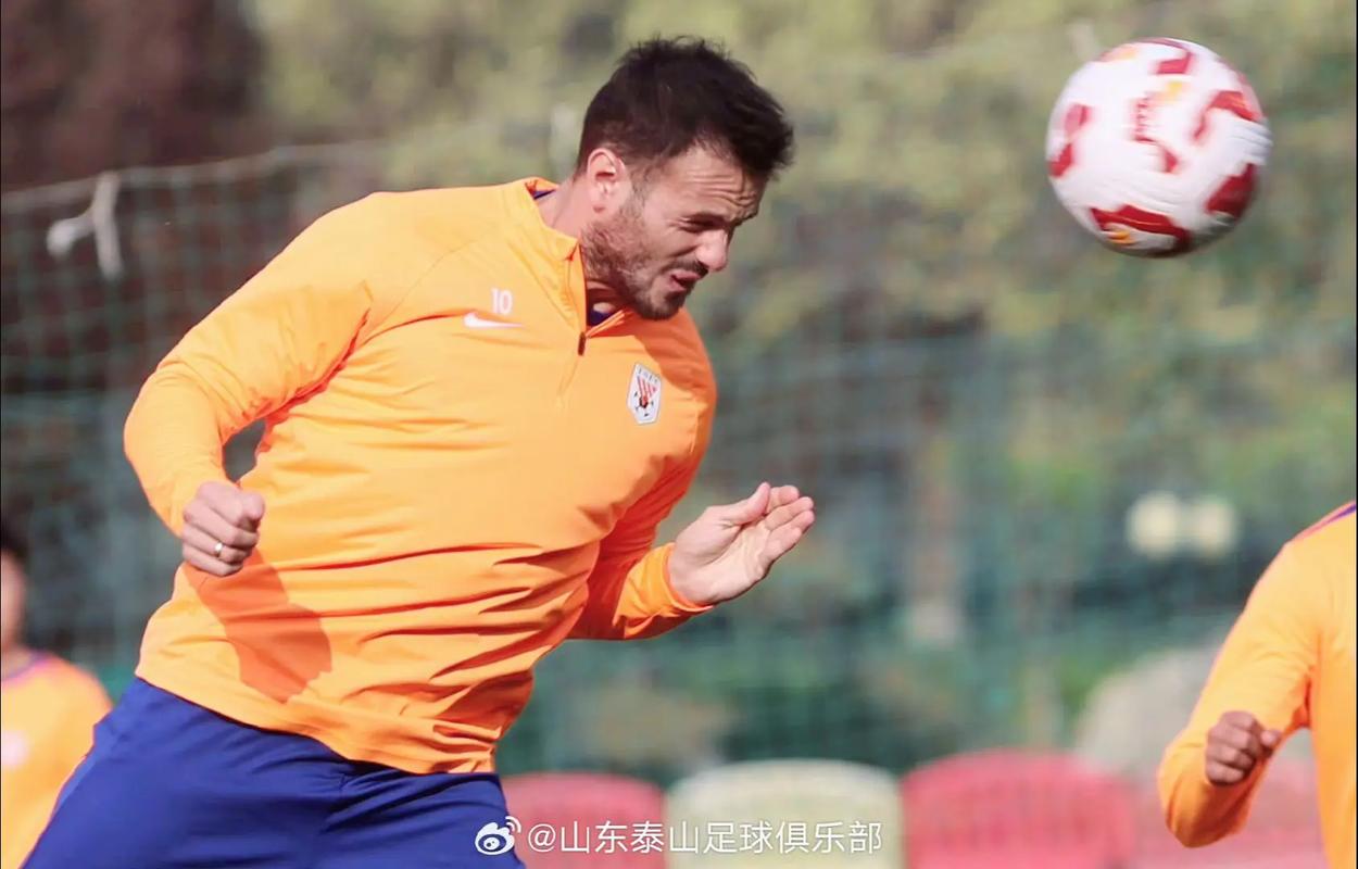 11月21日下午，山东泰山队在武汉体育中心体育场进行赛前踩场训练