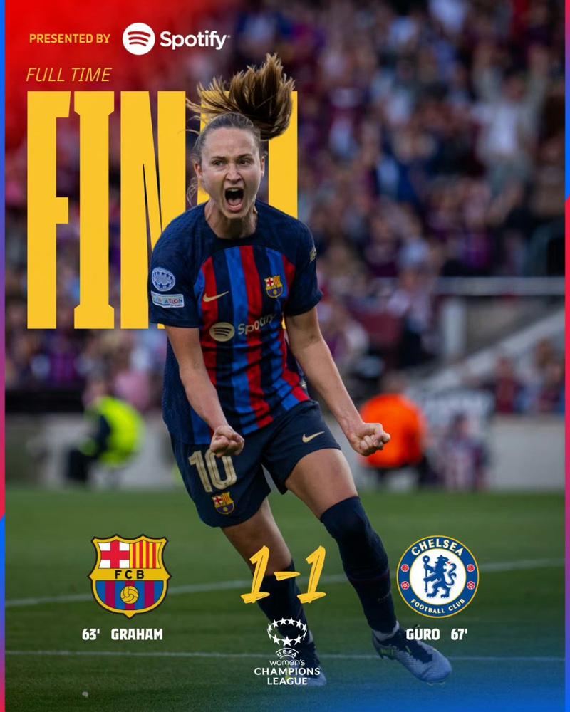 1-1巴萨女足！蓝军女足主帅：没取胜很可惜，我们踢得已经很好了